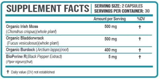 Oweli Sea Moss Ingredients