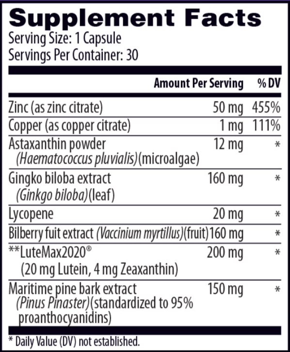 Vision 20 Ingredients