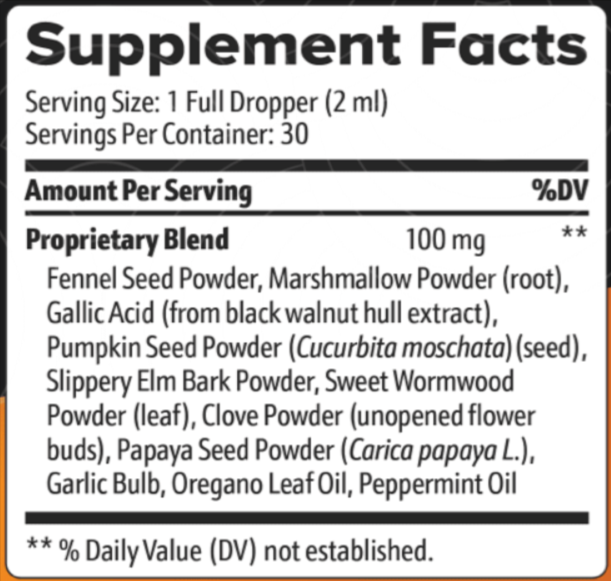GlucoFlush supplement fact