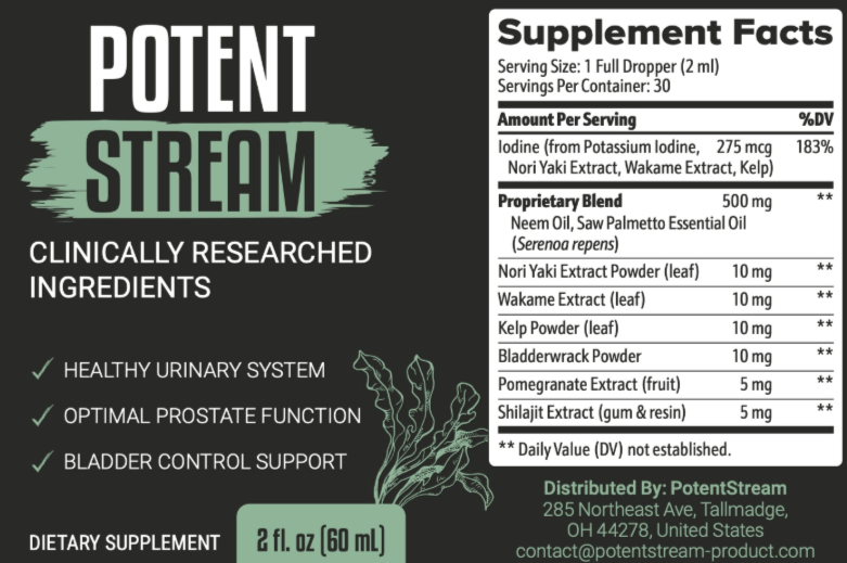 PotentStream Supplement Fact