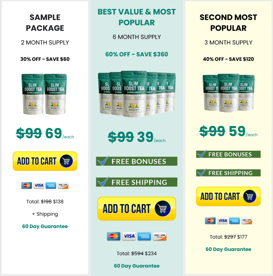 Slim Boost Tea Prices