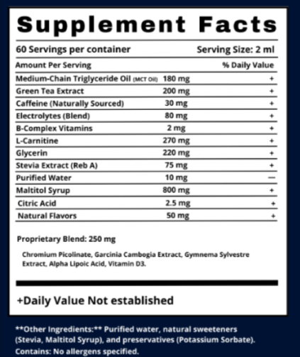 Sugar Sense Supplement Fact