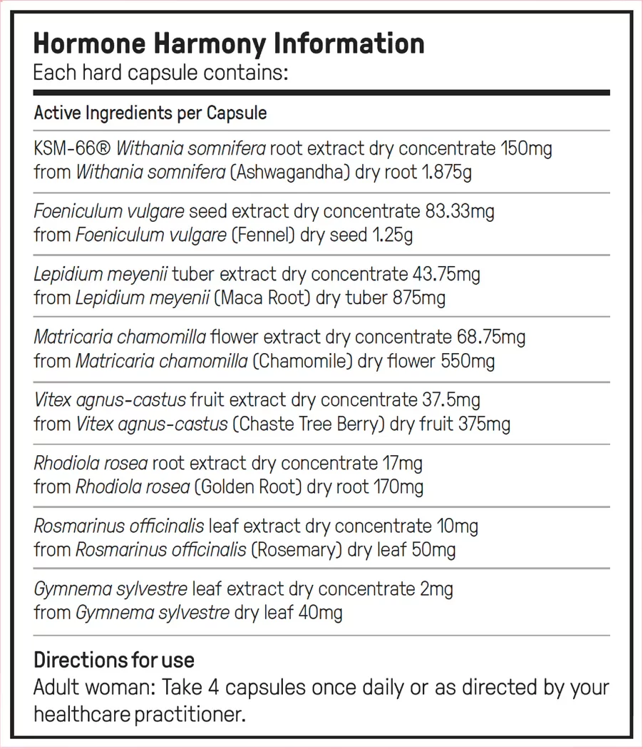 Happy Mammoth Hormone Harmony Supplement Fact