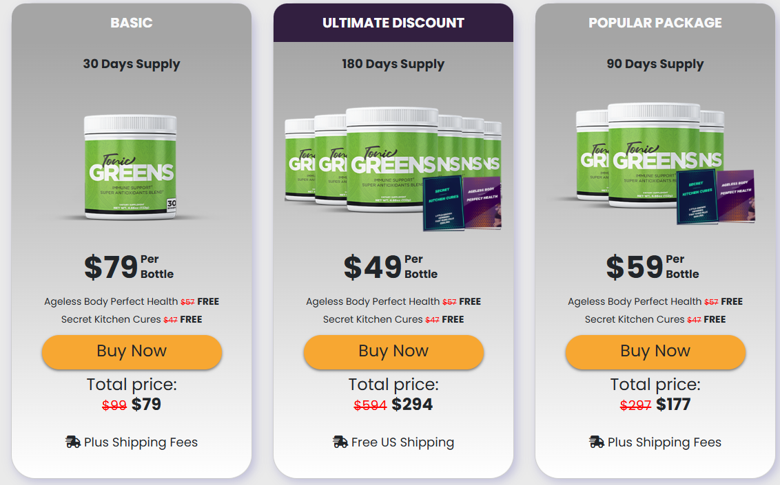 Tonic Greens prices
