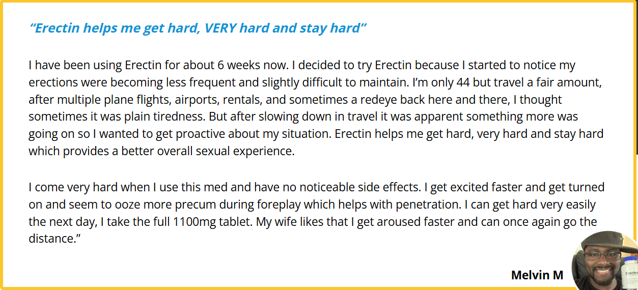 Erectin Customer Reviews