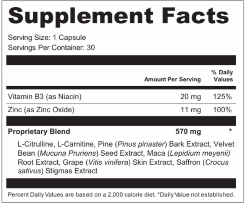 Nitric Recover Supplement Fact