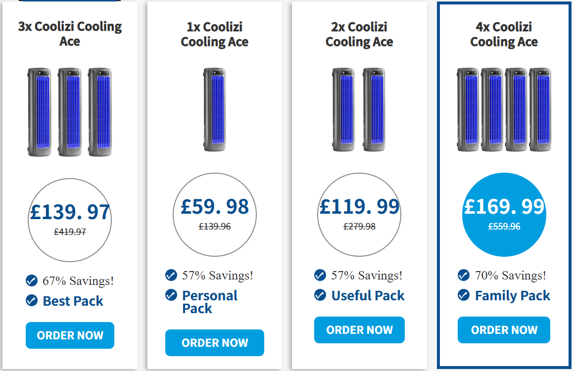Coolizi Cooling Ace Prices