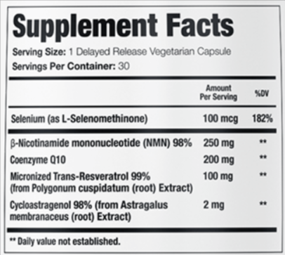 GenuinePurity Longevity+ Supplement Fact