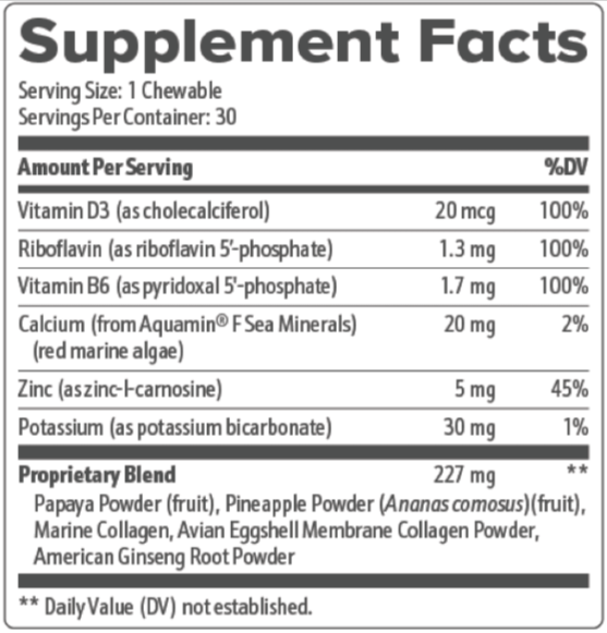 Vertiaid Supplement Fact