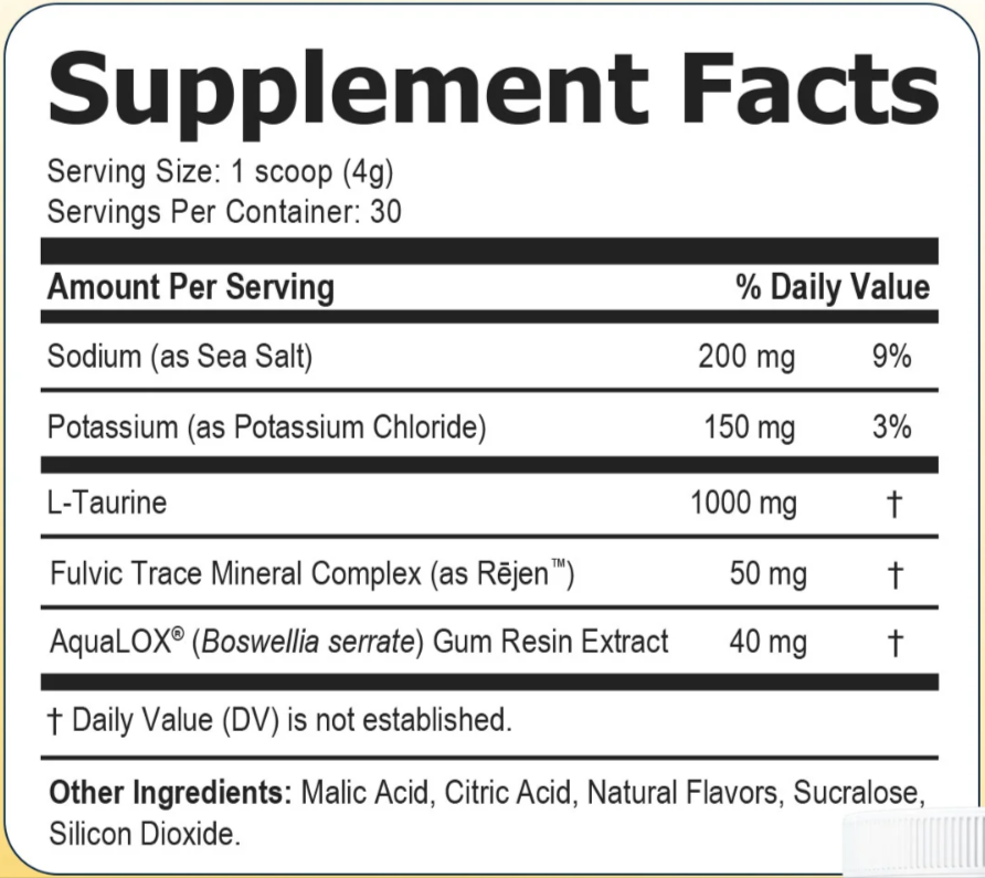 XentaFlex Supplement Fact