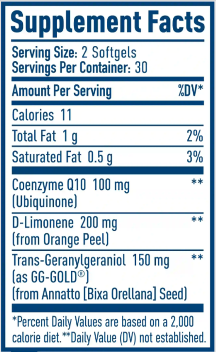 NativePath CoQ10 Complex Supplement Fact