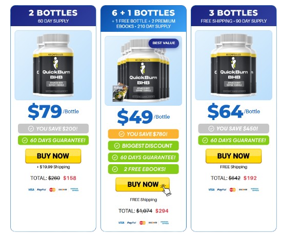 QuickBurn BHB price package