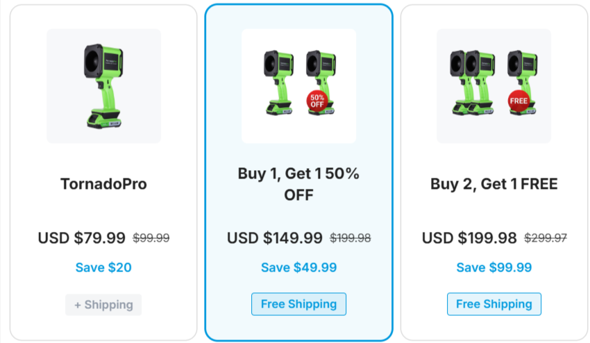TornadoPro Handheld Leaf Blower pricing details