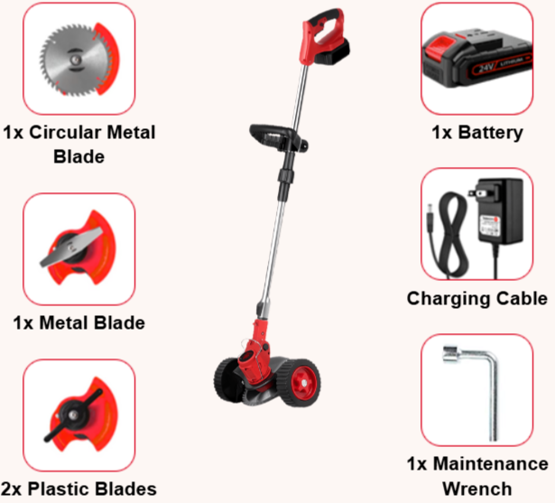 Wood Ranger Weed & Lawn Trimmer whatis included