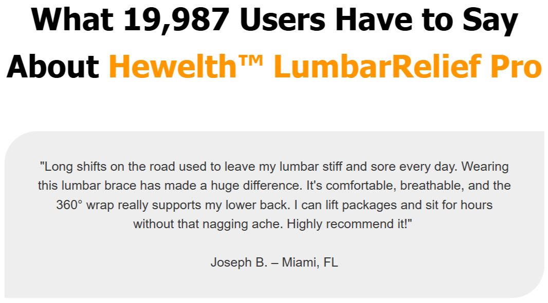 Hewelth Lumbar Support Back Brace custorems