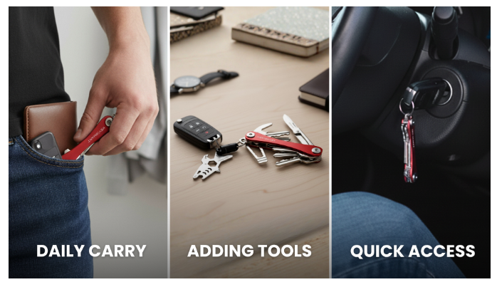 Keysmart Key Holder for Keychain uses