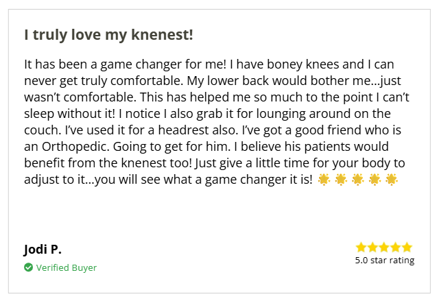 KneNest Knee Pillow customer reviews