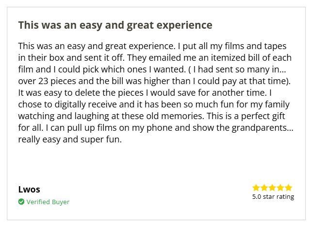 iMemories customer reviews