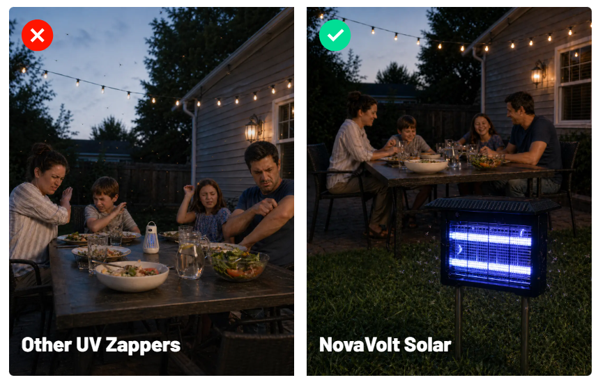 NovaVolt Solar Bug Zapper usage results