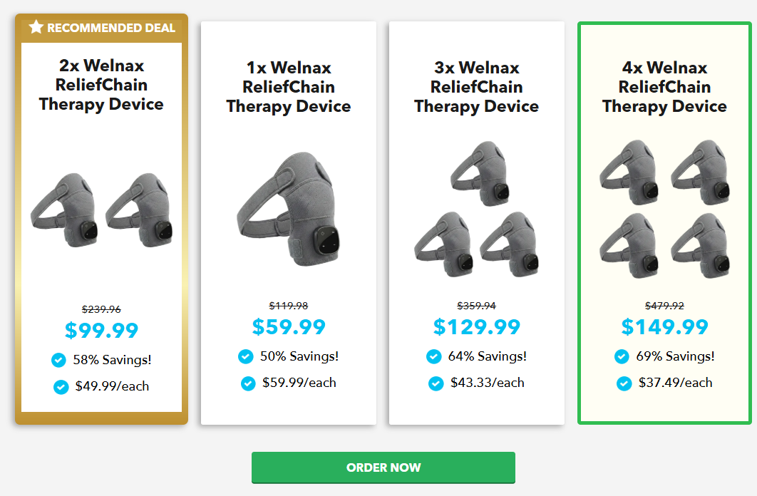 Welnax Relief Chain Therapy Device price details